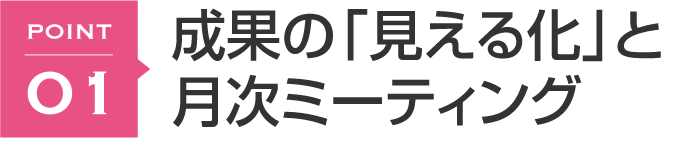 成果の「見える化」と月次ミーティング